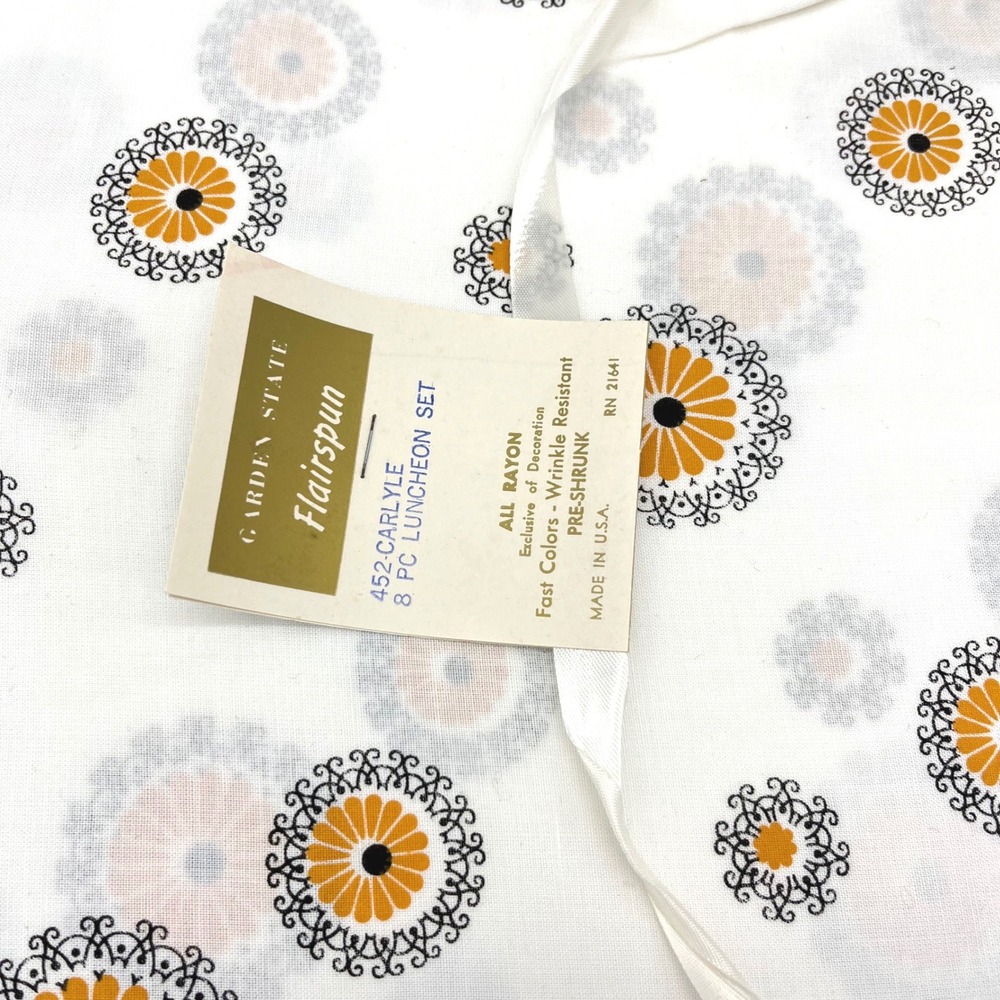 Vintage Garden State Flairspun 452 Carlye‎ 3 Piece Luncheon Placemat Set